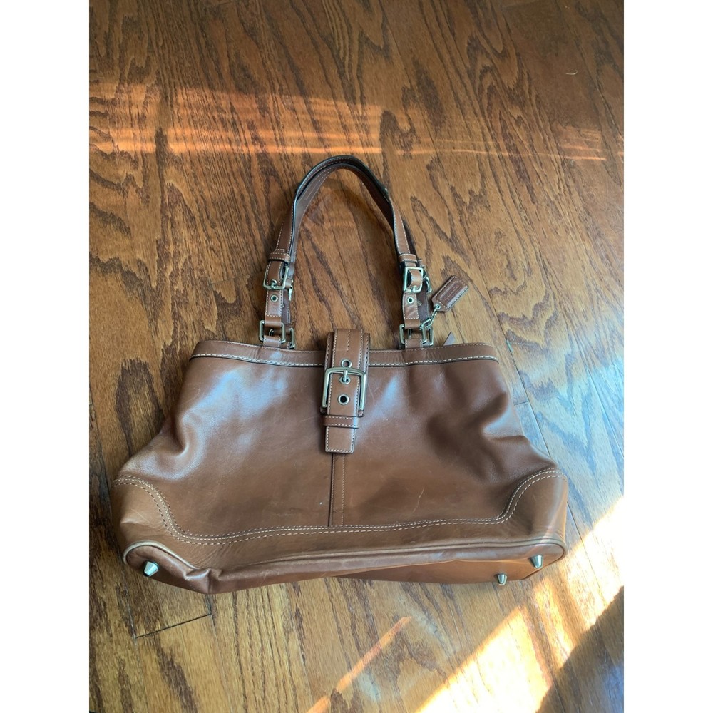 Coach Tanned Leather Hampton Carryall Brown Bag